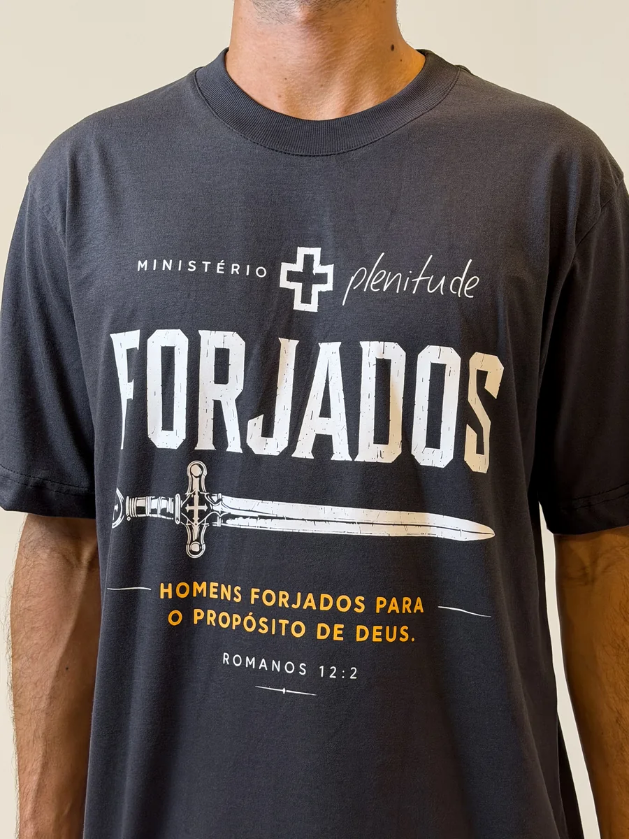 Camiseta do congresso Homens Forjados, do Ministério Plenitude